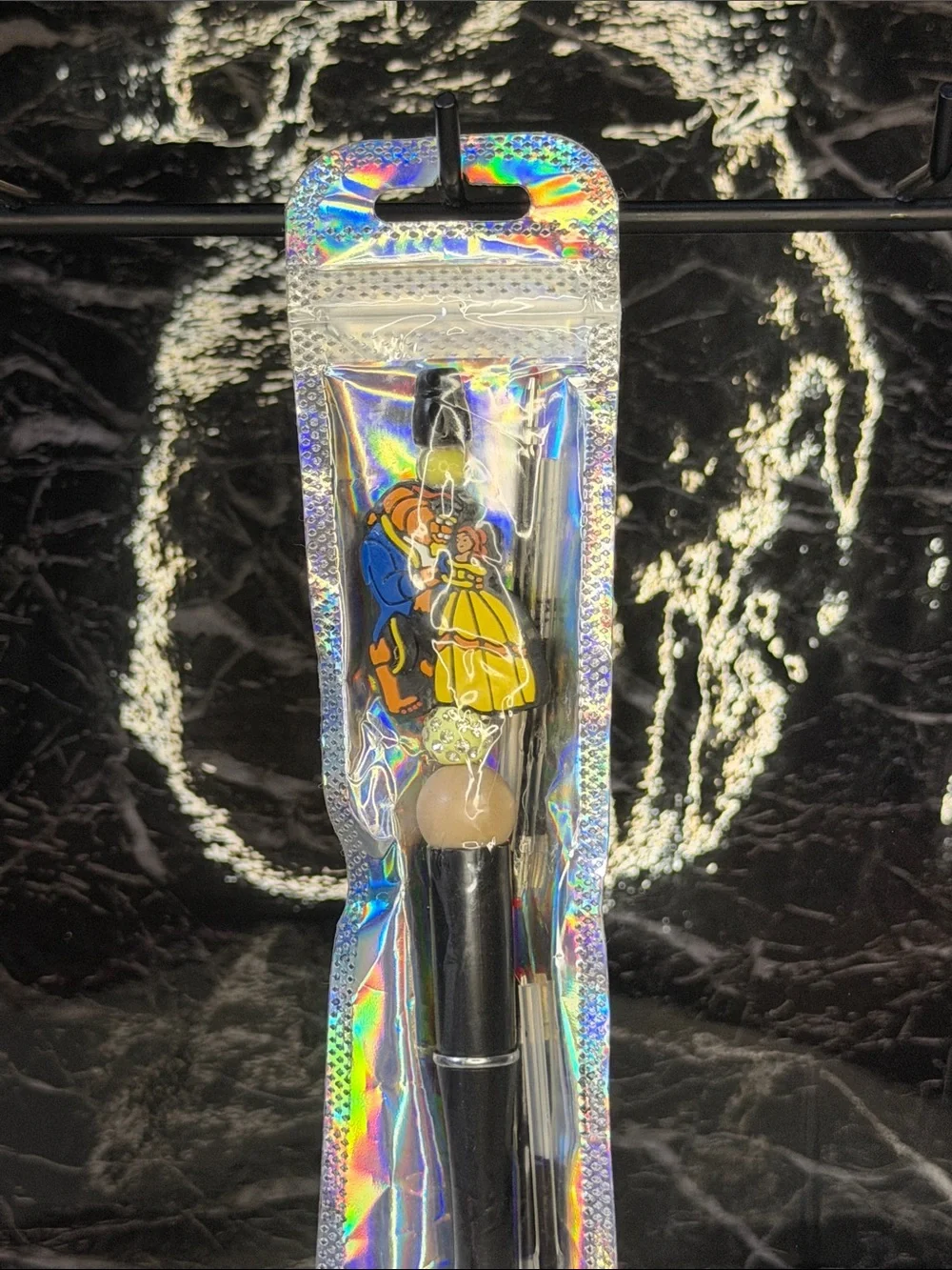 Beauty and the Beast Focal Bead Pen  Black and Blue Ink